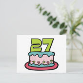 Carte Postale Gâteau d'anniversaire de 27 ans (Debout devant)