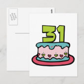 Carte Postale Gâteau d'anniversaire de 31 ans (Devant / Derrière)