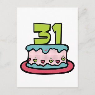 Carte Postale Gâteau d'anniversaire de 31 ans
