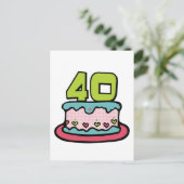 Carte Postale Gâteau d'anniversaire de 40 ans (Debout devant)