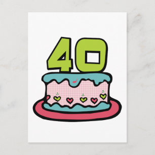 Carte Postale Gâteau d'anniversaire de 40 ans