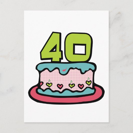Carte Postale Gâteau d'anniversaire de 40 ans (Devant)