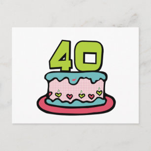 Carte Postale Gâteau d'anniversaire de 40 ans