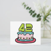 Carte Postale Gâteau d'anniversaire de 42 ans (Debout devant)