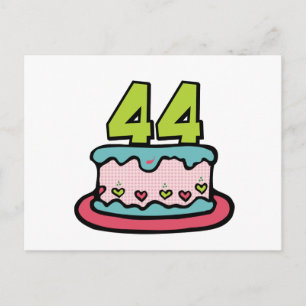 Carte Postale Gâteau d'anniversaire de 44 ans