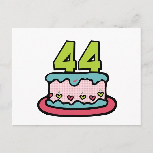 Carte Postale Gâteau d'anniversaire de 44 ans (Devant)