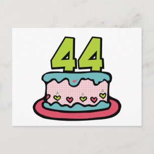 Carte Postale Gâteau d'anniversaire de 44 ans