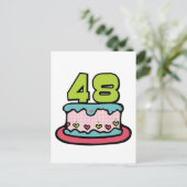 Carte Postale Gâteau d'anniversaire de 48 ans (Debout devant)