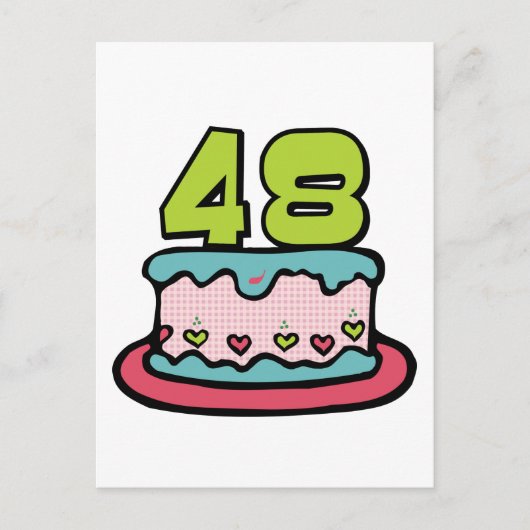 Carte Postale Gâteau d'anniversaire de 48 ans (Devant)