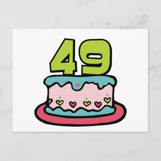 Carte Postale Gâteau d'anniversaire de 49 ans (Devant)