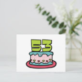 Carte Postale Gâteau d'anniversaire de 53 ans (Debout devant)