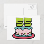 Carte Postale Gâteau d'anniversaire de 55 ans (Devant / Derrière)