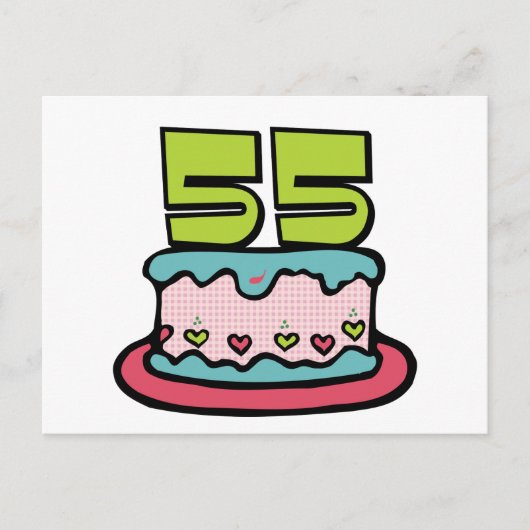 Carte Postale Gâteau d'anniversaire de 55 ans (Devant)