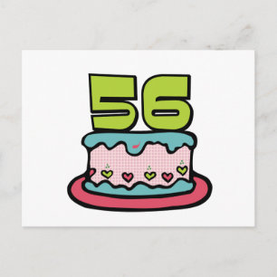 Carte Postale Gâteau d'anniversaire de 56 ans