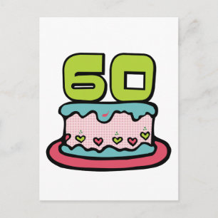 Carte Postale Gâteau d'anniversaire de 60 ans