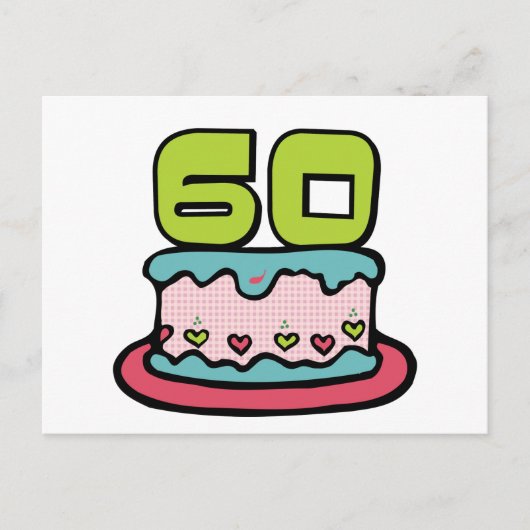 Carte Postale Gâteau d'anniversaire de 60 ans (Devant)