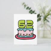 Carte Postale Gâteau d'anniversaire de 62 ans (Debout devant)