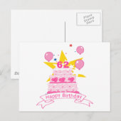 Carte Postale Gâteau d'anniversaire de 62 ans (Devant / Derrière)