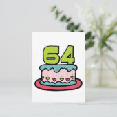 Carte Postale Gâteau d'anniversaire de 64 ans (Debout devant)