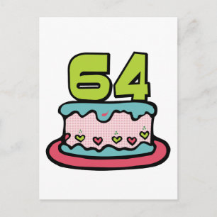 Carte Postale Gâteau d'anniversaire de 64 ans