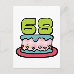 Carte Postale Gâteau d'anniversaire de 68 ans