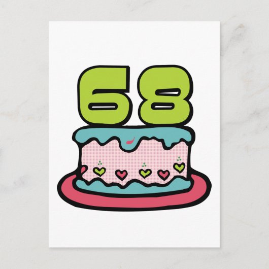Carte Postale Gâteau d'anniversaire de 68 ans (Devant)