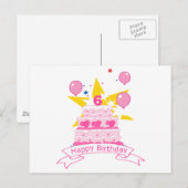 Carte Postale Gâteau d'anniversaire de 6 ans (Devant / Derrière)
