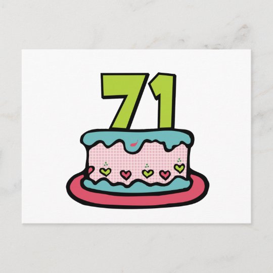 Carte Postale Gateau D Anniversaire De 71 Ans Zazzle Be