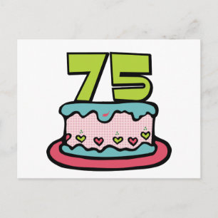 Carte Postale Gâteau d'anniversaire de 75 ans