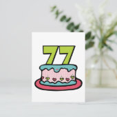 Carte Postale Gâteau d'anniversaire de 77 ans (Debout devant)