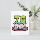 Carte Postale Gâteau d'anniversaire de 78 ans (Debout devant)