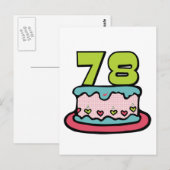 Carte Postale Gâteau d'anniversaire de 78 ans (Devant / Derrière)