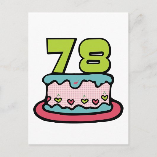 Carte Postale Gâteau d'anniversaire de 78 ans (Devant)
