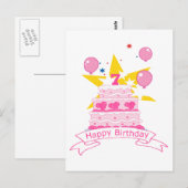 Carte Postale Gâteau d'anniversaire de 7 ans (Devant / Derrière)