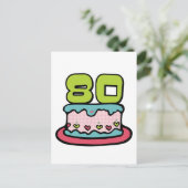 Carte Postale Gâteau d'anniversaire de 80 ans (Debout devant)