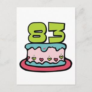 Carte Postale Gâteau d'anniversaire de 83 ans