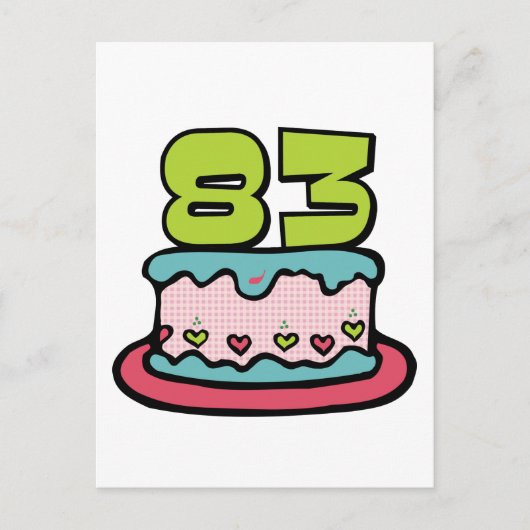 Carte Postale Gâteau d'anniversaire de 83 ans (Devant)