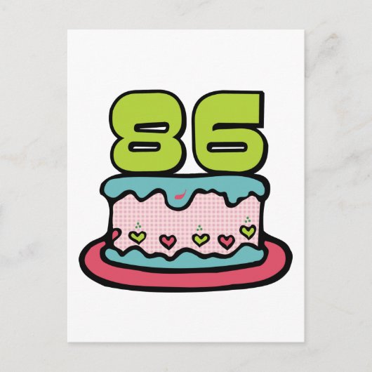 Carte Postale Gâteau d'anniversaire de 86 ans (Devant)