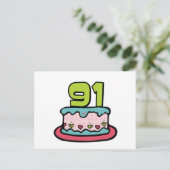 Carte Postale Gâteau d'anniversaire de 91 ans (Debout devant)