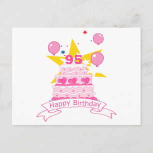 Carte Postale Gâteau d'anniversaire de 95 ans
