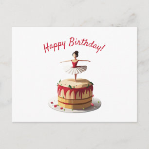 Carte Postale Gâteau d'anniversaire de ballerine