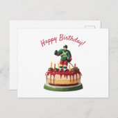 Carte Postale Gâteau d'anniversaire de joueur de hockey sur glac (Devant / Derrière)