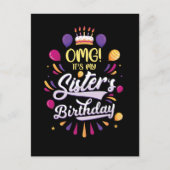 Carte Postale Gâteau d'anniversaire de Soeur Funny Frère (Devant)