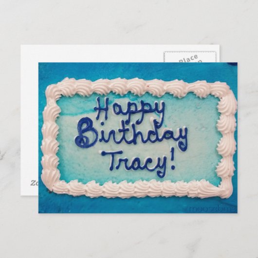 Carte Postale Gâteau d'anniversaire de Tracy en 2016 (Devant / Derrière)