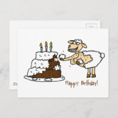 Carte Postale Gâteau d'anniversaire des moutons (Devant / Derrière)