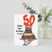 Carte postale : gâteau d'anniversaire en feu avec  (Debout devant)