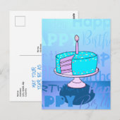 Carte Postale Gâteau d'anniversaire joyeux (Devant / Derrière)