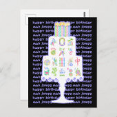 Carte Postale Gâteau d'anniversaire Mah Jongg (Devant / Derrière)