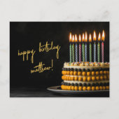 Carte Postale Gâteau d'anniversaire noir et jaune (Devant)