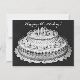 Carte Postale Gâteau d'anniversaire Photographie vintage